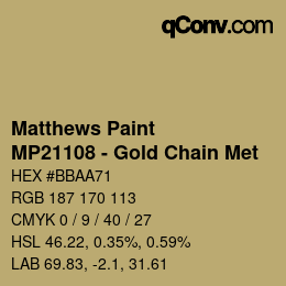 カラーコード: Matthews Paint - MP21108 - Gold Chain Met | qconv.com