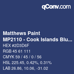 Farbcode: Matthews Paint - MP2110 - Cook Islands Blue | qconv.com