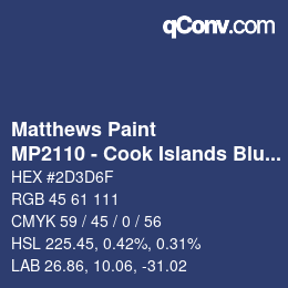 Color code: Matthews Paint - MP2110 - Cook Islands Blue | qconv.com