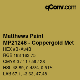 Code couleur: Matthews Paint - MP21248 - Coppergold Met | qconv.com