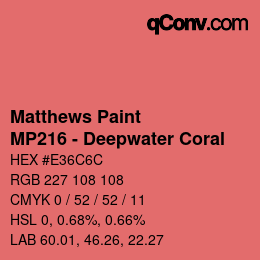 Farbcode: Matthews Paint - MP216 - Deepwater Coral | qconv.com