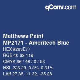 Code couleur: Matthews Paint - MP2171 - Ameritech Blue | qconv.com