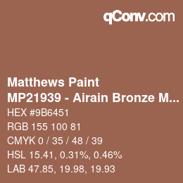 カラーコード: Matthews Paint - MP21939 - Airain Bronze Met | qconv.com