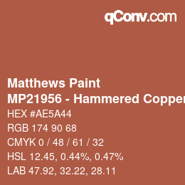 Farbcode: Matthews Paint - MP21956 - Hammered Copper Met | qconv.com