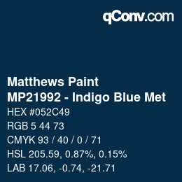 Farbcode: Matthews Paint - MP21992 - Indigo Blue Met | qconv.com