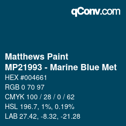 カラーコード: Matthews Paint - MP21993 - Marine Blue Met | qconv.com