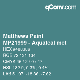 Farbcode: Matthews Paint - MP21999 - Aquateal met | qconv.com