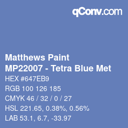 Farbcode: Matthews Paint - MP22007 - Tetra Blue Met | qconv.com