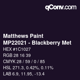 Código de color: Matthews Paint - MP22021 - Blackberry Met | qconv.com