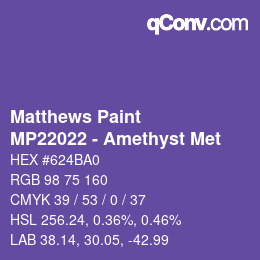 Farbcode: Matthews Paint - MP22022 - Amethyst Met | qconv.com