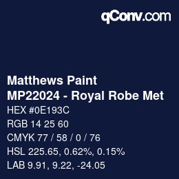 Farbcode: Matthews Paint - MP22024 - Royal Robe Met | qconv.com