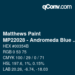 Farbcode: Matthews Paint - MP22028 - Andromeda Blue Met | qconv.com