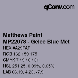 カラーコード: Matthews Paint - MP22078 - Gelee Blue Met | qconv.com