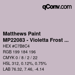 Código de color: Matthews Paint - MP22083 - Violetta Frost Met | qconv.com