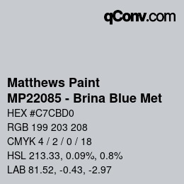 Farbcode: Matthews Paint - MP22085 - Brina Blue Met | qconv.com