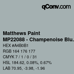 Código de color: Matthews Paint - MP22088 - Champenoise Blue Met | qconv.com