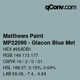 Farbcode: Matthews Paint - MP22090 - Glacon Blue Met | qconv.com