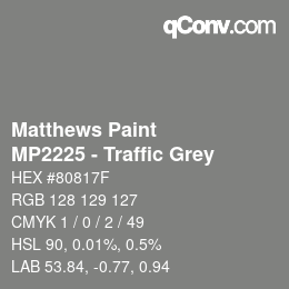 Farbcode: Matthews Paint - MP2225 - Traffic Grey | qconv.com