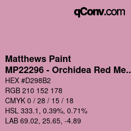 Color code: Matthews Paint - MP22296 - Orchidea Red Met | qconv.com