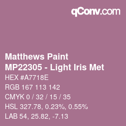Color code: Matthews Paint - MP22305 - Light Iris Met | qconv.com