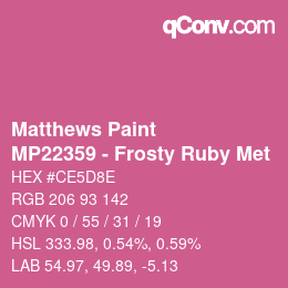 Código de color: Matthews Paint - MP22359 - Frosty Ruby Met | qconv.com