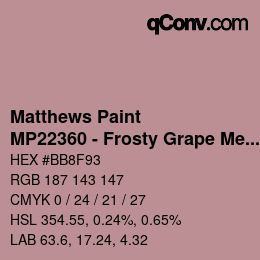 Code couleur: Matthews Paint - MP22360 - Frosty Grape Met | qconv.com