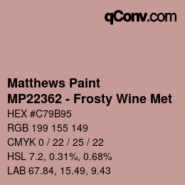 Farbcode: Matthews Paint - MP22362 - Frosty Wine Met | qconv.com