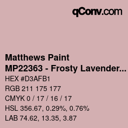 Color code: Matthews Paint - MP22363 - Frosty Lavender Met | qconv.com