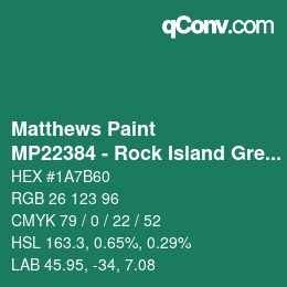 カラーコード: Matthews Paint - MP22384 - Rock Island Green | qconv.com