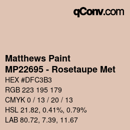 Code couleur: Matthews Paint - MP22695 - Rosetaupe Met | qconv.com