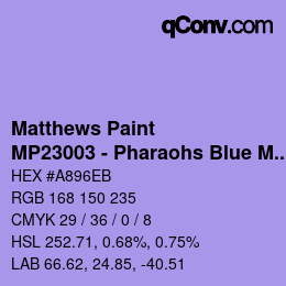 Farbcode: Matthews Paint - MP23003 - Pharaohs Blue Met | qconv.com