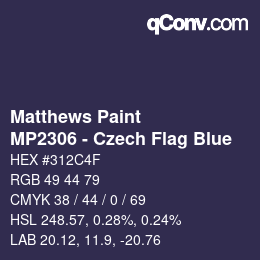 Farbcode: Matthews Paint - MP2306 - Czech Flag Blue | qconv.com