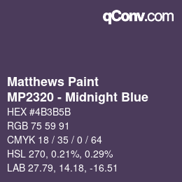 Color code: Matthews Paint - MP2320 - Midnight Blue | qconv.com