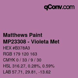 Código de color: Matthews Paint - MP23308 - Violeta Met | qconv.com