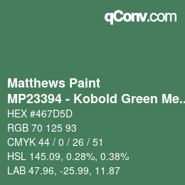 Color code: Matthews Paint - MP23394 - Kobold Green Met | qconv.com