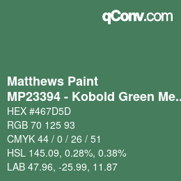 カラーコード: Matthews Paint - MP23394 - Kobold Green Met | qconv.com