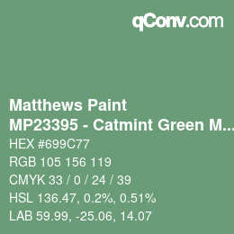 Farbcode: Matthews Paint - MP23395 - Catmint Green Met | qconv.com