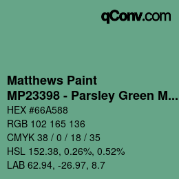 Color code: Matthews Paint - MP23398 - Parsley Green Met | qconv.com