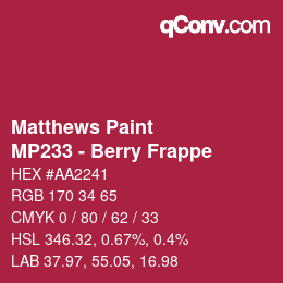 Color code: Matthews Paint - MP233 - Berry Frappe | qconv.com