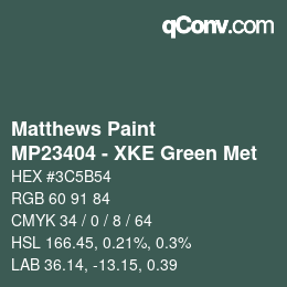 Code couleur: Matthews Paint - MP23404 - XKE Green Met | qconv.com
