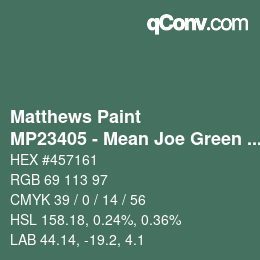 Código de color: Matthews Paint - MP23405 - Mean Joe Green Met | qconv.com