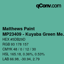 カラーコード: Matthews Paint - MP23409 - Kuyaba Green Met | qconv.com