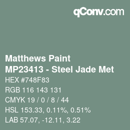 カラーコード: Matthews Paint - MP23413 - Steel Jade Met | qconv.com