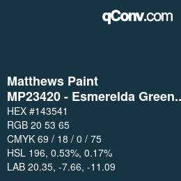Farbcode: Matthews Paint - MP23420 - Esmerelda Green Met | qconv.com