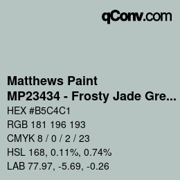 Farbcode: Matthews Paint - MP23434 - Frosty Jade Green Met | qconv.com