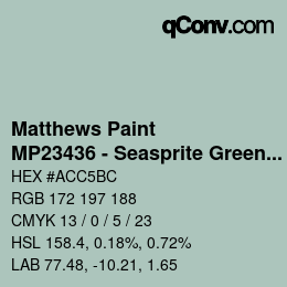 Farbcode: Matthews Paint - MP23436 - Seasprite Green Met | qconv.com