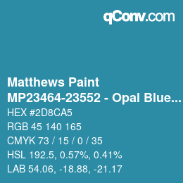 カラーコード: Matthews Paint - MP23464-23552 - Opal Blue Prl over Victoria Green | qconv.com