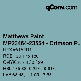Code couleur: Matthews Paint - MP23464-23554 - Crimson Prl over Victoria Green | qconv.com