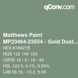 カラーコード: Matthews Paint - MP23464-23554 - Gold Dust Prl over Victoria Green | qconv.com