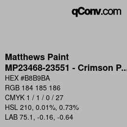 Farbcode: Matthews Paint - MP23468-23551 - Crimson Prl over Hot Plata | qconv.com